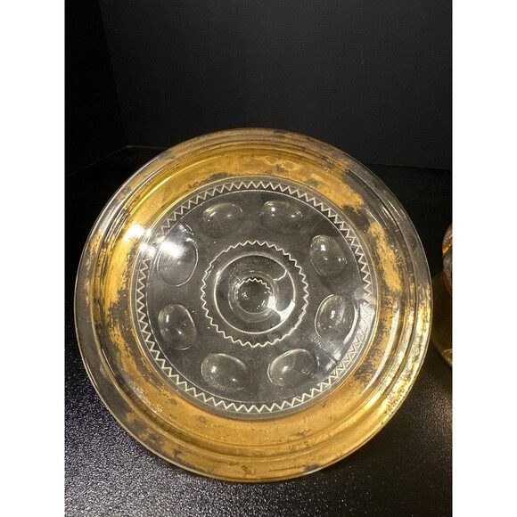 Antique EAPG Gold Flash Covered Compote 7" - Picture 9 of 10